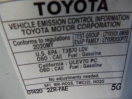 2020 Toyota Corolla LE White Sedan 1.8L AT #Z24672